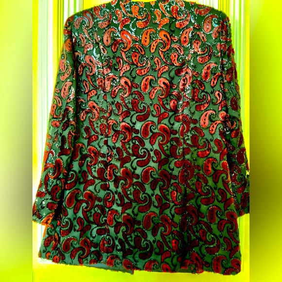 S.Star Women’s Black&Red Long Sleeves Evening Sequins Jacket Size 54/170 - Picture 3 of 8